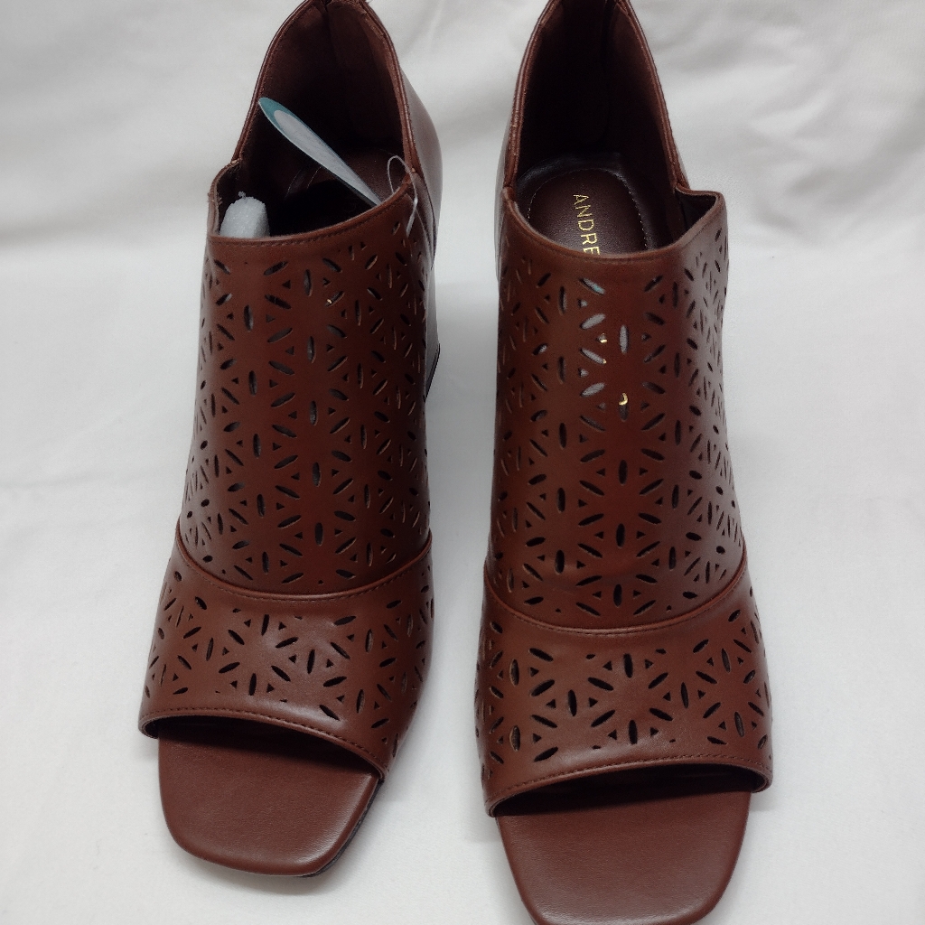 Brand New Wot Andrew Geller Brown Chase Open Toe Heels
